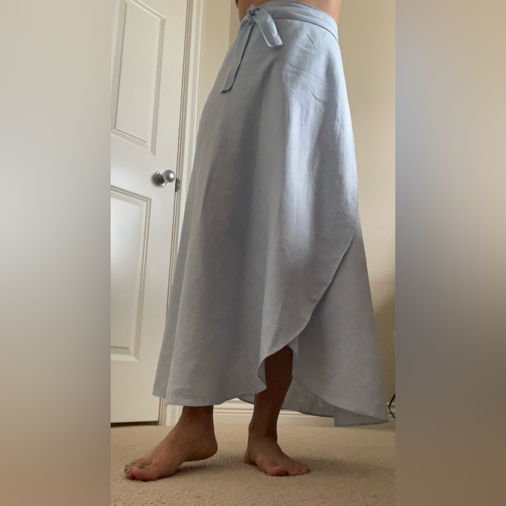 Aritzia Linen Wrap Skirt XS